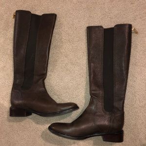 Tory Burch brown rider boots